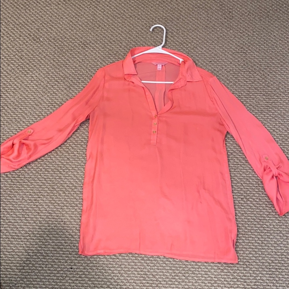 Lilly Pulitzer Silk Coral Top